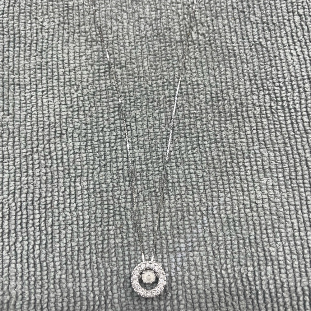 Circle Diamond Drop Necklace